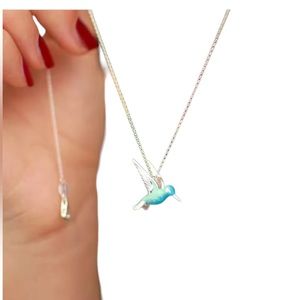 Blue and Silver Hummingbird Necklace